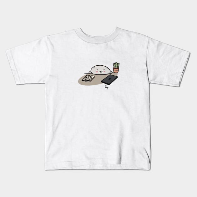 Life of a seal engr - Work from home setup Kids T-Shirt by CyndyK